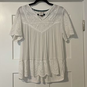 Boho white top